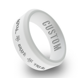 WildFire Loyal Brave True Engraved Beveled Silicone Ring