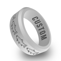 WildFire Trout Fish Engraved Beveled Silicone Ring