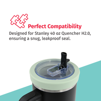 40 Oz Tumbler Leak Proof Flip Straw Lid Replacement for Stanley Quencher