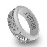 WildFire Topographic Engraved Beveled Silicone Ring