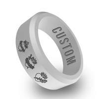 WildFire Three Hearts of the Holy Family Engraved Beveled Silicone Ring