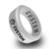 WildFire Paw Heart w/ Custom Pet Name Engraved Beveled Silicone Ring