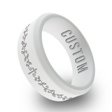 WildFire Cross with Vines Engraved Beveled Silicone Ring