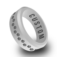 WildFire Pawprints Engraved Beveled Silicone Ring