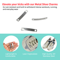 Custom Engraved Logo 2Pcs Metal Shoe Tag, 301 Stainless steel