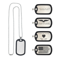 Personalized Military Style Tag for Men w/ Removable Black Silicone Silencer, 304 Stainless Steel Plate