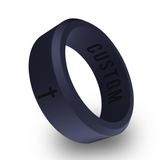 WildFire Cross Engraved Beveled Silicone Ring