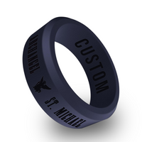 WildFire Saint Michael Archangel Engraved Beveled Silicone Ring