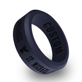 WildFire Saint Michael Archangel Engraved Beveled Silicone Ring
