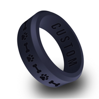 WildFire Dog and Bone Engraved Beveled Silicone Ring