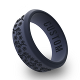 WildFire Cherry Blossom Engraved Beveled Silicone Ring