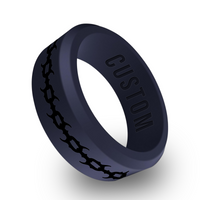 WildFire Spike Chain Engraved Beveled Silicone Ring