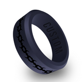 WildFire Spike Chain Engraved Beveled Silicone Ring