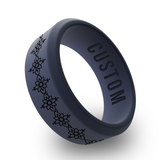 WildFire Lotus Mandala Engraved Beveled Silicone Ring
