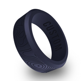 WildFire Topographic Engraved Beveled Silicone Ring