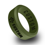 WildFire Paw Heart w/ Custom Pet Name Engraved Beveled Silicone Ring