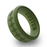 WildFire Lotus Mandala Engraved Beveled Silicone Ring