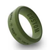 WildFire Loyal Brave True Engraved Beveled Silicone Ring