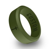 WildFire Cross Engraved Beveled Silicone Ring