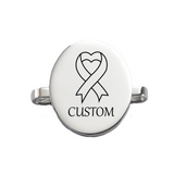 "Cancer Awareness" Heart and Oval Stainless Steel Watch Charm for Smartwatch IOS Bands