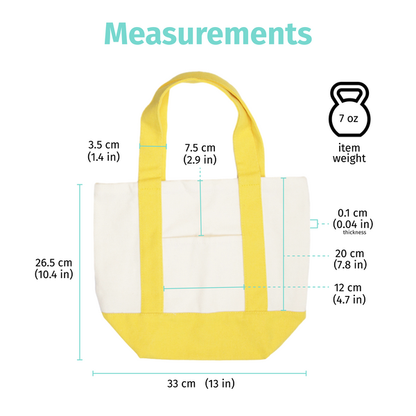 Custom 16oz Mini Canvas Tote Bag w/ External Pocket (8 Colors) – Print ...