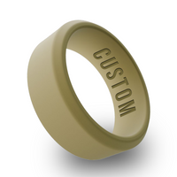 WildFire Olive Khaki Engraved Beveled Silicone Ring