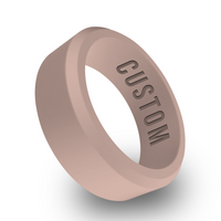 WildFire Desert Beige Engraved Beveled Silicone Ring