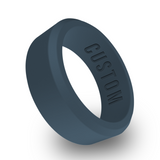 WildFire Slate Blue Engraved Beveled Silicone Ring