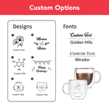 Print Supremacy 2 PC Personalized Double Walled Insulated Glasses Espresso Mugs 5.07 oz