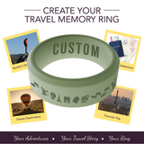 WildFire Travel Memory Adventure Engraved Beveled Silicone Ring