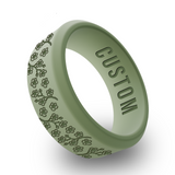 WildFire Cherry Blossom Engraved Beveled Silicone Ring