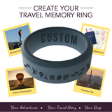 WildFire Travel Memory Adventure Engraved Beveled Silicone Ring