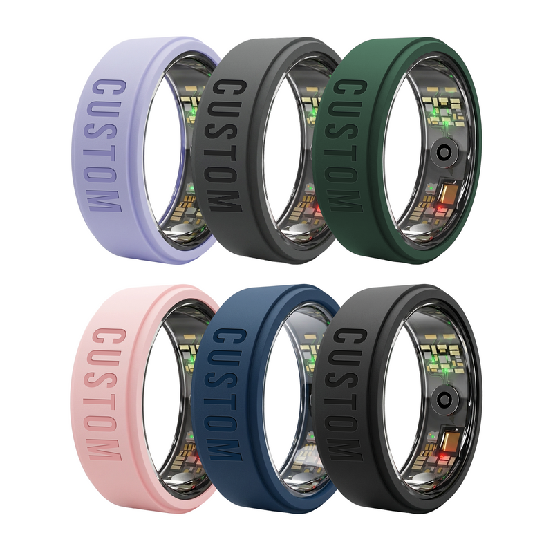 1PC Custom Smart Ring Health Tracker with Silicone Cover- Sleep, Heart Rate, SpO2 & Blood Pressure (Copy)