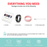 1PC Smart Ring Health Tracker with Silicone Cover- Sleep, Heart Rate, SpO2 & Blood Pressure