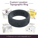 WildFire Custom Topographic Engraved Beveled Silicone Ring