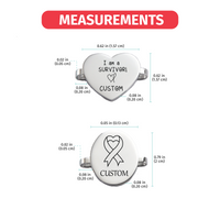 "Cancer Awareness" Heart and Oval Stainless Steel Watch Charm for Smartwatch IOS Bands