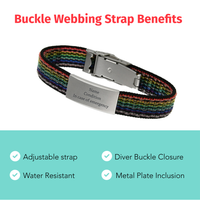 PRINT SUPREMACY 6-Color Bracelet with Buckle, Custom Engraved Webbing Bracelet