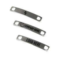 Custom Engraved Logo 2Pcs Metal Shoe Tag, 301 Stainless steel