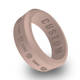 WildFire Cat Paw and Fishbone Engraved Beveled Silicone Ring