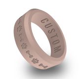WildFire Dog and Bone Engraved Beveled Silicone Ring