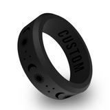 WildFire Sun Moon Star Engraved Beveled Silicone Ring