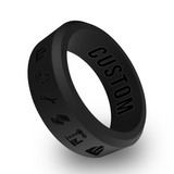 WildFire Steel Beam Engraved Beveled Silicone Ring