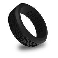 WildFire Leopard Pattern Engraved Beveled Silicone Ring