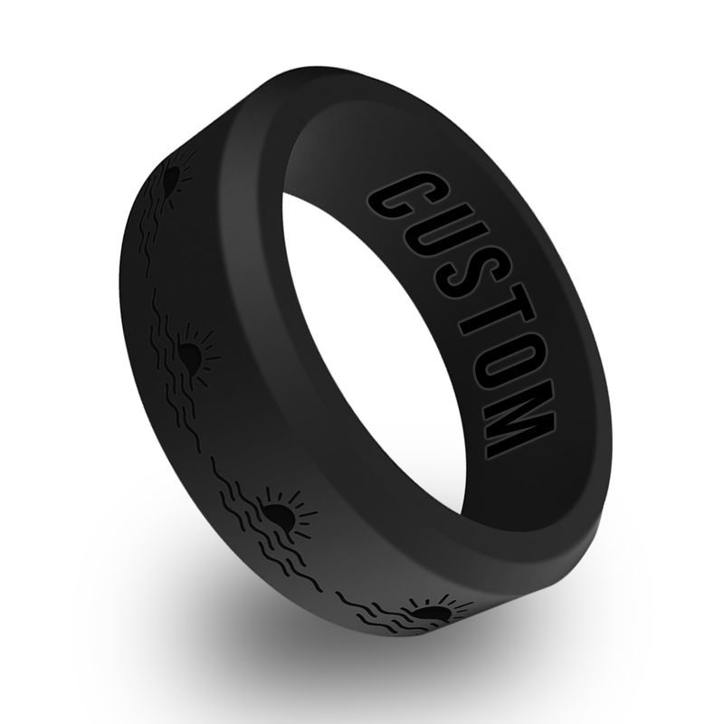 WildFire Sunrise Engraved Beveled Silicone Ring