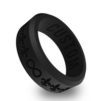 WildFire Fleur De Lis with Infinity Symbol Silicone Ring