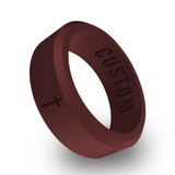 WildFire Cross Engraved Beveled Silicone Ring