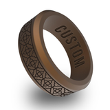 WildFire Celtic Lattice Engraved Beveled Silicone Ring