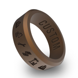 WildFire Steel Beam Engraved Beveled Silicone Ring