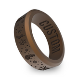 WildFire Christmas Engraved Beveled Silicone Ring