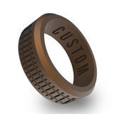 WildFire Railroad Engraved Beveled Silicone Ring